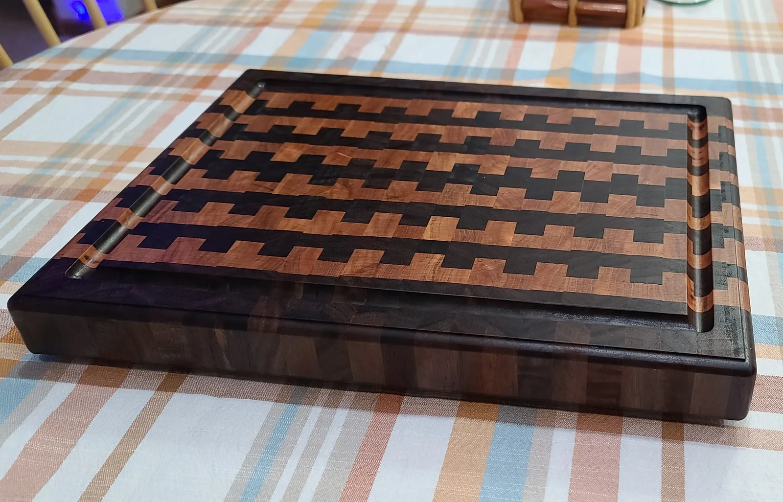 Zipper Cutting Board in Cherry, Black Walnut — handcrafted by Timber and Tides Woodcraft in Northern Colorado